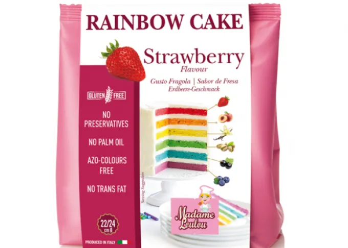 Rainbow cake fragola